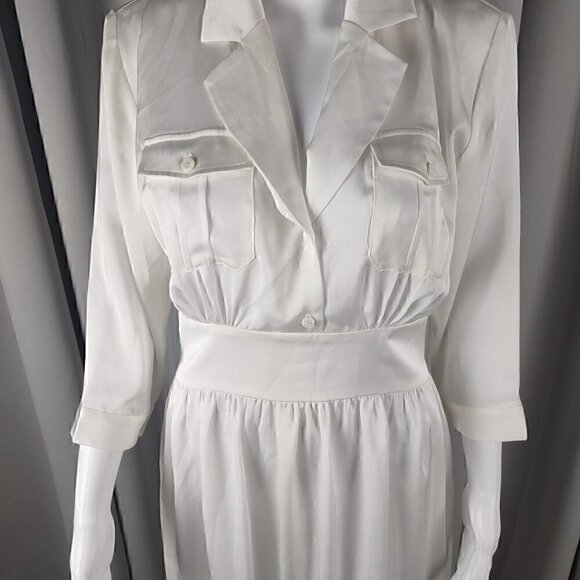 Marycrafts White Long Sleeve 2 Button Dress Size 8 (NWT) - Picture 2 of 12